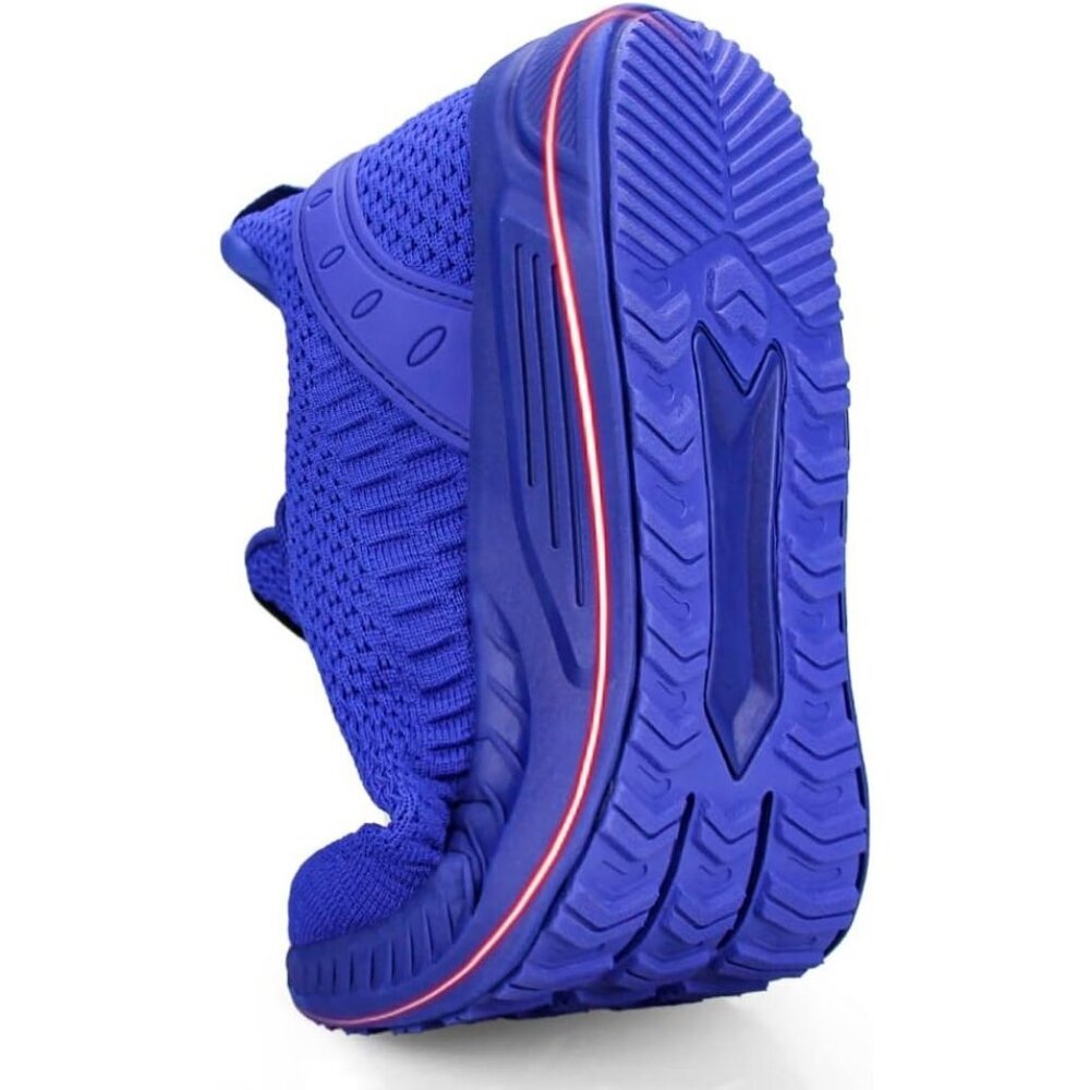 Men's Royal Blue Non Slip Lightweight Workout Breathable Mesh Fashion Sneakers - Picture 4 of 6